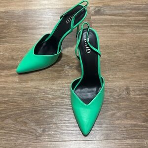 Raid NIB Rexel Pointy Toe Sling Back Heels in Bright Green